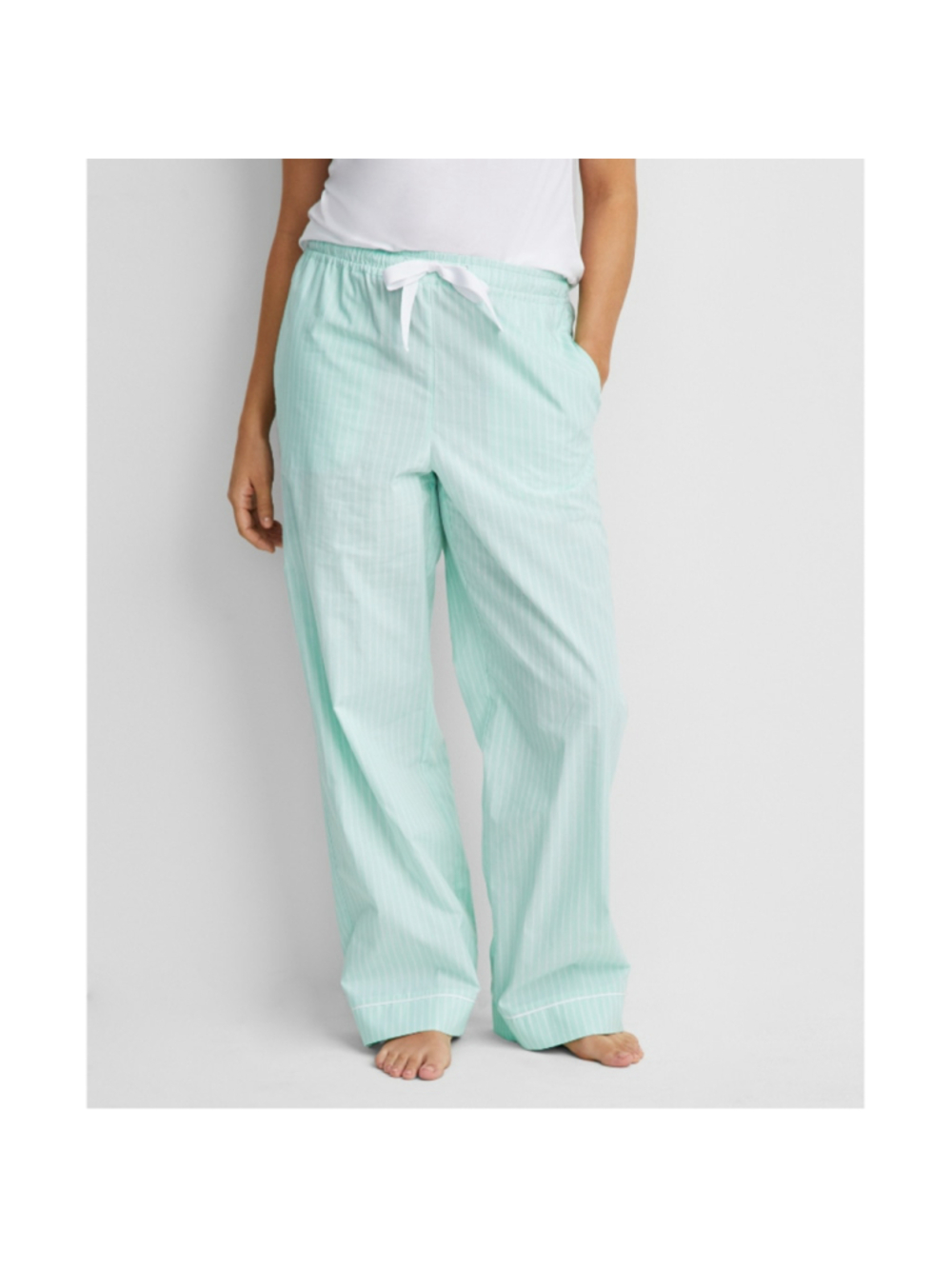 State of Day Size Extra Extra Large Green Strip Printed Poplin Pajama Pants NWT